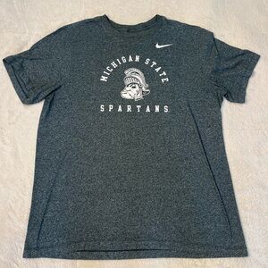 Nike NCAA Michigan State Spartans Green Graphic T Shirt Mens XL Vintage Vtg y2K